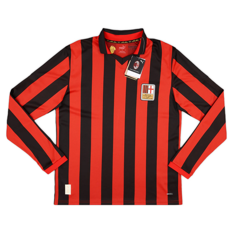 Camisola AC Milan 125 anos vermelha/preta - MANGA LARGA 