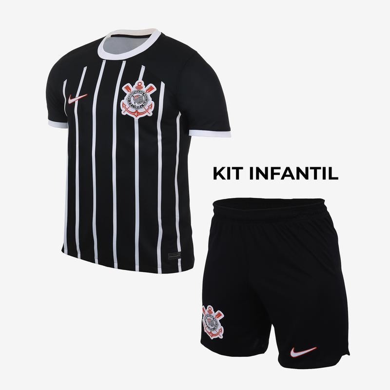 Conjunto Infantil Corinthians 2023/24 - Visitante - LANÇAMENTO 