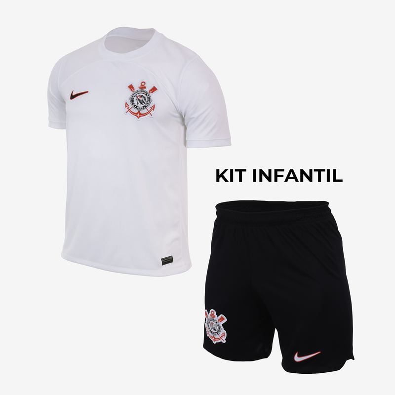 Conjunto Infantil Corinthians 2023/24 - Inicio - LANÇAMENTO 